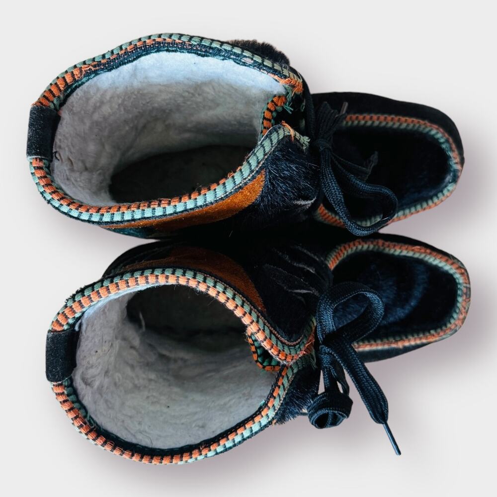 Vintage 70s Suede Patchwork Boots‎ - Picture 7 of 9